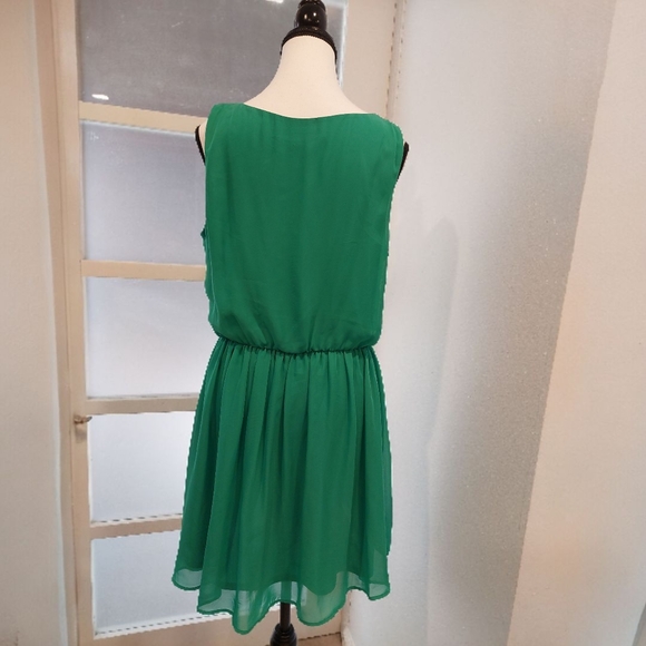 Green Ruffled Smocked Mini Sundress for Wedding Guest - Picture 2 of 5